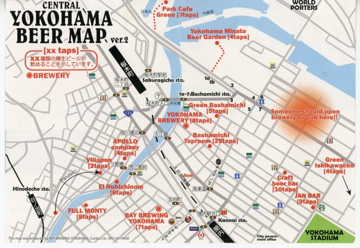 Yokohama beer map