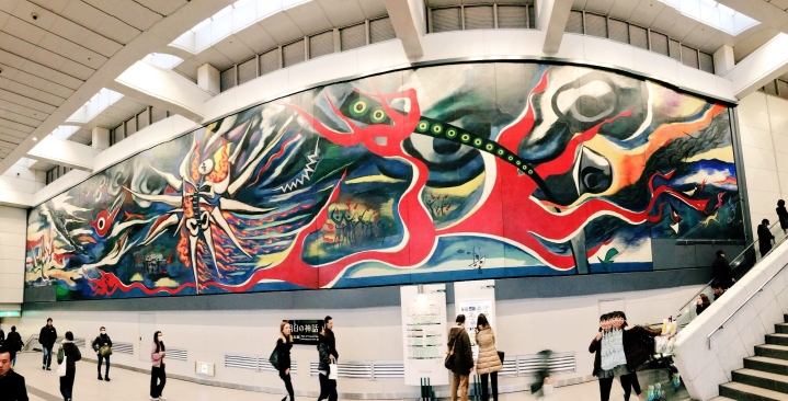 Shibuya station Taro Okamoto Myth of Tomorrow mural
