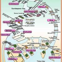 Tokyo river cruise maps (Tokyo Mizube Line 東京水辺ライン)